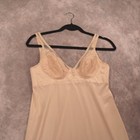 Vintage Triumph Full Slip Dress Beige Lace Shapewear 34a Vintage Coquette Bridal