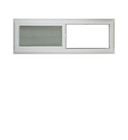 Double Pane Horizontal Window 48  X 16  Dp30 Tempered Glass White Vinyl Window