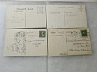 Lot Of 4 Antique Valentine Greeting Postcards Bride Veil Hats Hearts Flowers