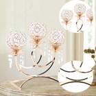 For Table Centerpiece Weddings Dining Room Golden 3 Arms Crystal Candle Holder