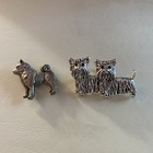 2 Dog Pins brooches shiba Inu Silverplare    best    Scottie Terrier Pin silver Tone