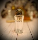 Antique Victorian Cut Glass Bottle With Silver Lid