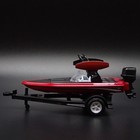 Ski Boat On Trailer W  Hitch 1 64 Scale Diorama Collectible Diecast Model Boat