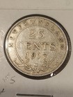 1917 Newfoundland 25 Cents Silver Coin