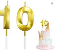 Gold Number Birthday Candles Numeral Cake Topper Wedding Anniversary