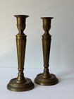 Vintage Bombay Company Brass Candlesticks Pair 12  Empire Neoclassical Set 2