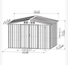 Domi Storage Shed 10 x 8  Metal Shed For Backyard garden W lockable Door brown