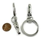 Vintage Silver Plated Steel 3  Heavy Duty Swivel Claw Trigger Clip Key Ring 5457