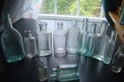 Lot Of 13 Antique Embossed Medicine-apothecary Bottles