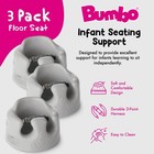 Bumbo Baby Soft Foam Wide Floor Seat W 3 Point Adjustable Harness  3 Pack  Grey