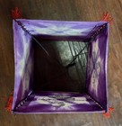Vintage Purple White Tie Dye Cloth Asian Hanging Box Lantern Tassle Light Cover