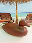 Antique Primitive Carved Wooden Miniature Folk Art Duck Decoy Figurine