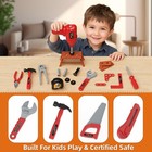 58-piece Kids Tool Set With Realistic Power Toy Drill  Tool Box  Diy Stickers   