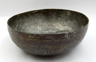 Antique Hand-hammered Round Bottom Middle Eastern Tinned Copper Bowl
