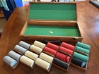 Vintage Poker Chip Carry Case Removable Trays Complete W  500 Mermaid Clay Chips