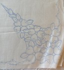 Vintage 18x18in Stamped Embroidery Linen Cloth Piece  Floral Theme