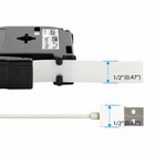 4pk M-k231 Label Tape 12mm Compatible Brother P-touch Label Maker Black On White
