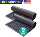 2 Pack Striped Door Floor Mat Indoor Outdoor Rug Entryway With Rubber Backing