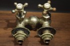 Vintage Antique  Chrome Nickel Sink Tub Faucet Filler With Hot   Cold  Handle
