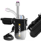 Lcfun Electric Lighter Usb Rechargeable Plasma Arc With Flashlight