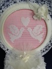 New Vintage Wilton  love Birds In Lace   Wedding Cake Top  Pink    109-3000