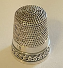 Antique Simon Brothers Sterling Silver Size 10 Sewing Thimble Holes Mono        