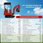 Upgraded 1 4 Ton Mini Excavator Kubota Diesel Engine Side Swing   Quick   coupler