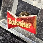 Vintage Budweiser Red Bowtie Breweriana Beer Pinback Lapel Collectible Pin