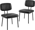 2pc Office Upholstered Dining Chair Mid Century Modern Home Kitchen Accent Chair