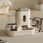 Automatic Feeder Cat Dog Food Bowl With Water Dispenser Fountain Pet Large Capac