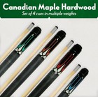 Pool Stick Set Of 4-2-piece Cue Sticks Made From Hardwood Canadian Maple Wood         