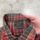Vintage Sears Shirt Mens Medium Red Plaid Perma Prest Button Front 60s Usa
