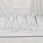 Libbey Pinched Bud Vases Thumbprint Clear Glass Bottle Decanters 3 5    Set Of 4