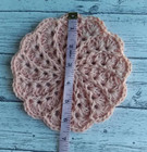 Set Of 2 Crochet Handmade Coasters doily 100  Cotton Color Peach