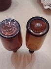 Lot 2 Antique 1880 s Era Amber Blown  Unembossed Beer Bottles In Near Mint Cond 