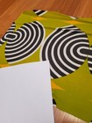 Awesome Rare Vintage Mid Century Retro 70s 60s Lime Op Art Blk Wht Cir Sm Fabric
