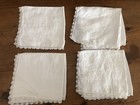 Vintage 4 White Matching Lace Hankies Clean And Fresh