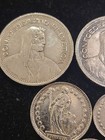 8 Swiss Silver Coins  3  5 Francs   1  Franc   4  1 2 Francs 
