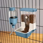 Automatic Pet Food Water Dispenser Auto Gravity Pet Feeder Water Bottle Set For