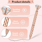48 Pcs Big Crystal Diamond Pens Bulk Metallic Rhinestones Bling Ballpoint Pen Bl