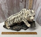 Vintage White Tiger Statue On Rock Style Base 12    X 7    Tall  Free Shipping