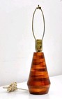 Vintage Mid Century Danish Modern Solid Mcm Turned Wood Lamp Rare