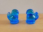 Vintage Blue Bird Of Happiness Glass Artist Leo Ward 1992 Figurine Cottagecore 