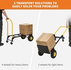 Convertible Hand Truck Heavy Duty Hand Cart Dolly With 4 Non-flat Wheels