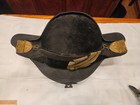 Antique 1893 Portugese Military Bicorn Hat Comes With Metal tin Case   Lable