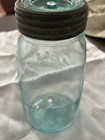 Antique Fruit Jar The Gem With Lid Vintage Glass Bottle