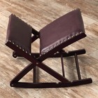 Rocking Wooden Foot Stool Foot Rest Foldable Upholstered Padded Ottoman Brown