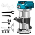 Compact Cordless Wood Router 1 4  Collet  Brushless 28000rpm  6-speed Trim Tool 