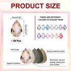 48 Pcs Teardrop Crystal Glass Rhinestones For Nail Charm  8x12mm  Light Gold