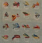 Needlepoint Handpainted Cooper Oaks Trout Flies 8x8